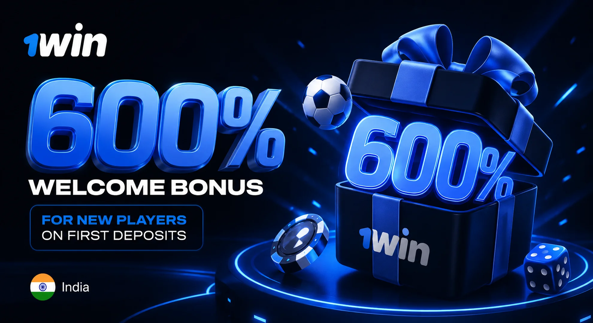1win welcome bonus 600 India